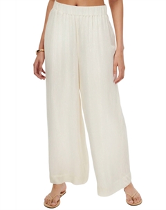 Медина Металлик Шифоновые брюки в белом цвете Cami nyc