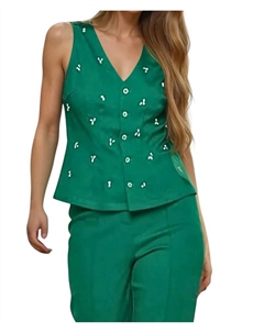 Жилет Mikayla с декоративными элементами в изумрудном цвете, изумрудный Everlynn