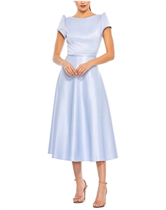 Платье миди с рукавами-колокольчиками, синий Mac duggal