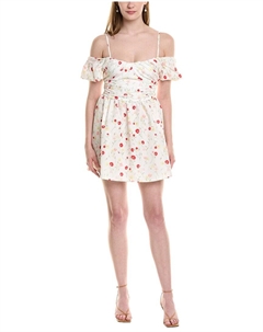 Мини-платье с открытыми плечами, белый Jl luxe