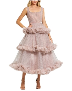 Платье с рюшами Dot Net, розовый Mac duggal