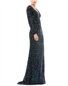 Платье с пайетками, синий Mac duggal