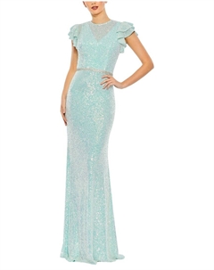 Платье с пайетками, синий Mac duggal