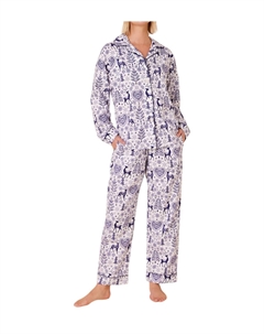 Пижамный комплект Holly Jolly Pima Flannel синего цвета The cat's pajamas