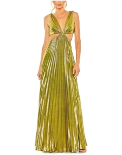 Платье с плиссировкой, Chartreuse Mac duggal