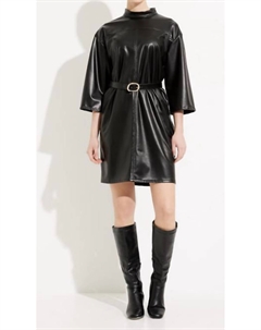 Черное платье из веганской кожи Joseph ribkoff