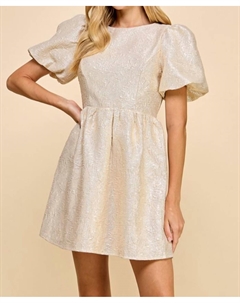 Платье Rush с бантом на спине в золотом цвете Tcec