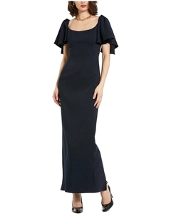 Платье из крепа, темно-синий Mac duggal