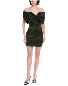 Бардо Мини Платье с бантом, черный Bardot