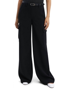 Женские черные карго-брюки с расклешенными штанинами Theory