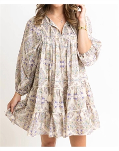 Бохо платье с цветочным принтом в лавандовых тонах Karlie