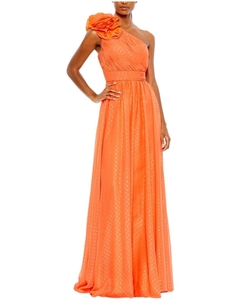 Платье в горошек с рюшами, Tangerine Mac duggal