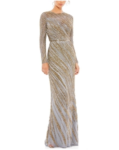 Бисеринное прямое платье, золотой Mac duggal