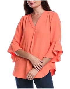 Джонс Нью-Йорк Блузка с Y-образным вырезом, оранжевый Jones new york