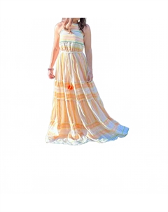 Саанви Жаккардовое хлопковое макси-платье в мультицвете Love v by jatin varma