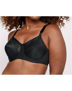 Черный бюстгальтер с цветочным принтом на косточках Bali