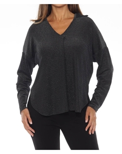 Блестящая туника с V-образным вырезом в черно-серебристом цвете Joseph ribkoff