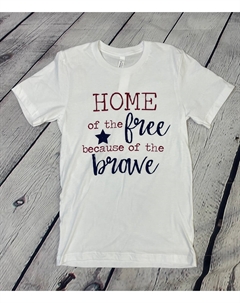 Унисекс футболка Bella Canvas Home Of The Free в белом цвете Bella+canvas