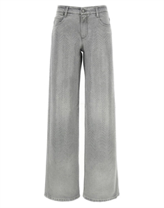 Джинсы с эффектом поношенности и стразами, серый Ermanno scervino