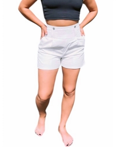 Белые высокие шорты из вельвета Crescent