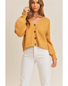 Длинный кардиган на пуговицах с длинными рукавами, Mustard Truedames