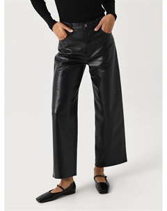 Рен Прямые кожаные брюки Detox в черном цвете Agolde