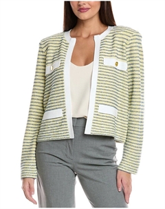 Свободный трикотажный жакет из твида слэб, желтый St. john