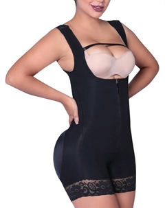 Утягивающее боди с латексом - полный контроль над телом и повседневный комфорт, цвет черный Siluets