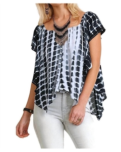 Бохо топ с принтом тай-дай в черном цвете Umgee