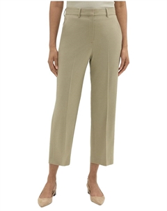 Теория Высокая талия Прямые брюки, зеленый Theory