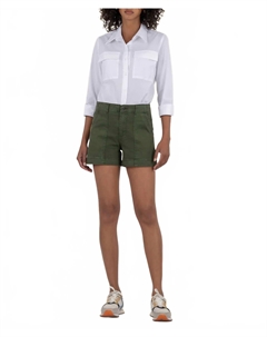 Джейн Высокие Короткие шорты в оливковом цвете Kut from the kloth