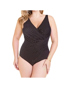 Оушенус Ван Пис в пике купальнике плюс в черно-белом цвете Miraclesuit