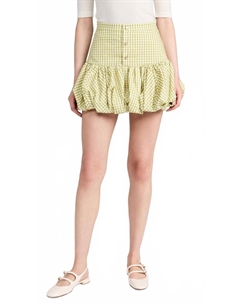 Юбка Reina Bubble Hemmini в клетку фисташкового цвета, Pistachio Check Caroline constas