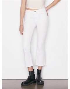 Белые укороченные джинсы-клеш Frame