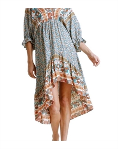 Смешанный принт богемное миди-платье в кремовых тонах Umgee