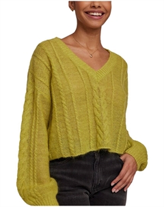 Белла Даль V-образный вырез укороченный мохер и шерсть смесовый свитер Bella dahl