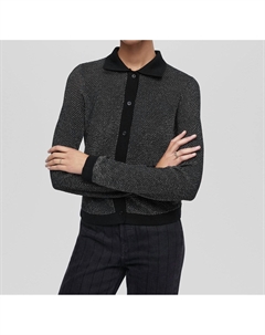 Кардиган-поло Lurex в черно-серебристом цвете Redone