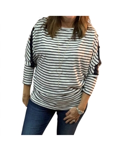 Полосатый топ в темно-синем Umgee