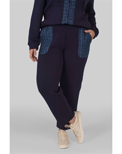 Ферн Френч Твид Скуба Брюки в цвете нави, темно-синий Joh