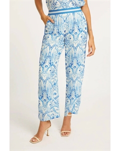 Макси брюки с широкими штанинами в узоре Porcelain Deco, Porcelain Deco Caballero