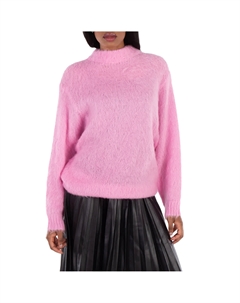 Свитер с круглым вырезом и свободной вязкой, размер XS, розовый Mm6