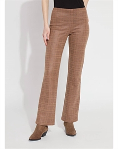 Женские неопреновые брюки-бананы в теплом коричневом клетчатом принте Lysse