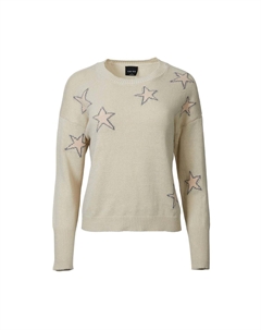 Свитер из хлопка с жаккардовым узором в цвете таупе, Taupe By together