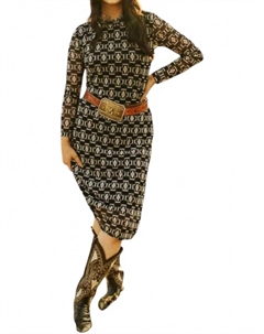 Ацтекское сетчатое платье черное Lucky & blessed