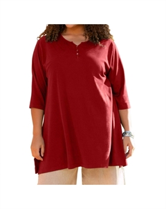 Джерси Хенли туника с рукавом 3/4 - плюс в красном On the plus side