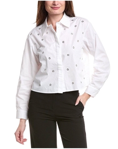 Винс Камуто Рубашка с люверсами, белый Vince camuto
