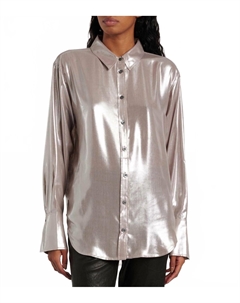 Стандартная рубашка из серебряной парчи Frame