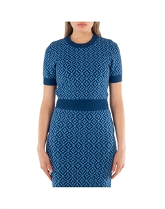 Свитер с укороченным кроем в технике жаккард, синий Michael kors