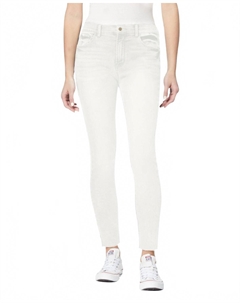 Высокие джинсы скинни с рваным краем Ken Off White Kensie