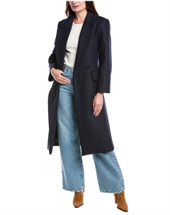 Пальто из смесовой шерсти, синий Maje